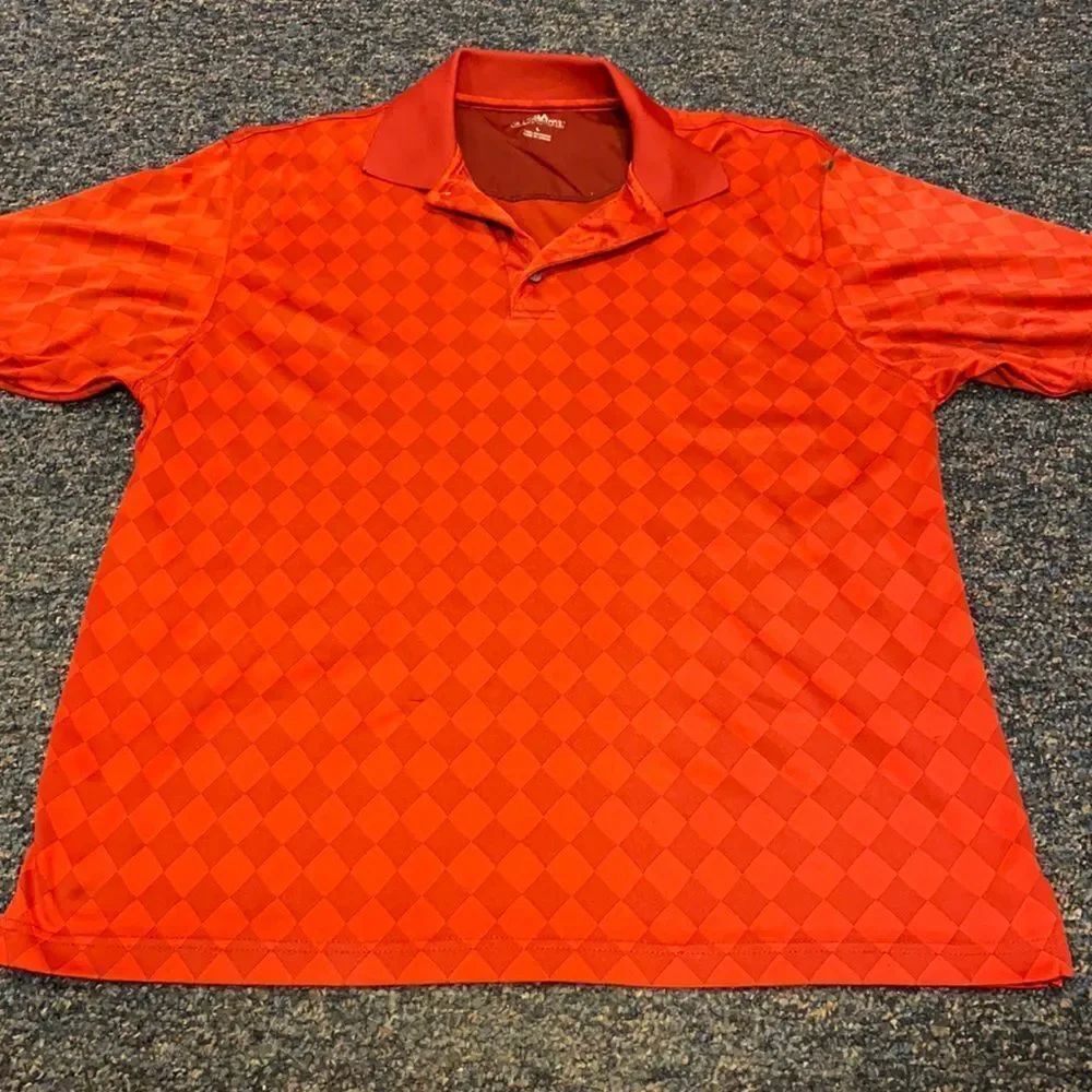 PGA Tour Red Checkered Polo Shirt sz. L